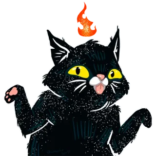 🤷‍♂️ 猫, 动物, 贴纸, 黑猫, 可爱, 卡通 telegram sticker