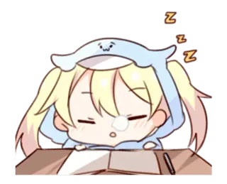 😪 zzz sleeping, anime, chibi, cute, cartoon, sleepy whatsapp sticker