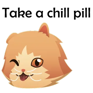 🐱 Take a chill pill gato, relax, animal, meme, fofo, engraçado, humor telegram sticker