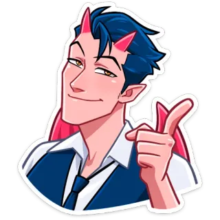 😉 devil, demon, horns, anime, character, man telegram sticker