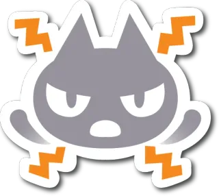 👻 kucing, marah, badai, petir, abu-abu, stiker telegram sticker