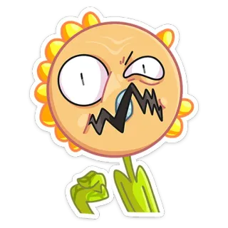 😡 wütend, Cartoon, beleidigend, Stinkefinger, Cartoon Blume, Wut, verärgert whatsapp sticker