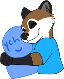 🤗 ych zorro, abrazo, animal, dibujos animados, peludo, lindo telegram sticker