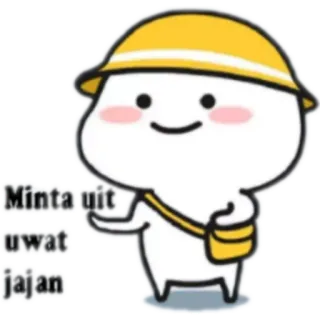 💰 Minta uit uwat jajan cute, cartoon, kawaii, begging, Indonesian telegram sticker