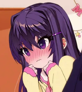 😡 Anime, Cartone animato, Ragazza, Carina, Arrossire, Nervoso telegram sticker