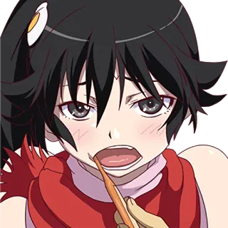 😩 Yotsugi Ononoki Monogatari Anime, Karakter, Imut, Mengantuk, Jepang, Monogatari telegram sticker