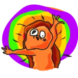 🌈 cartoon, character, funny, silly, orange, background whatsapp sticker