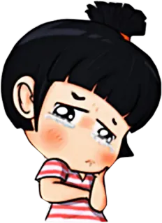 😭 Cartoon, Weinend, Traurig, Mädchen, Emotional, Tränen telegram sticker