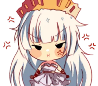 😠 anime, chibi, princess, cute, angry whatsapp sticker