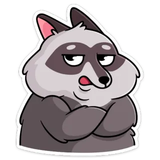 😐 rakun, kartun, binatang, lucu, imut, angkuh telegram sticker