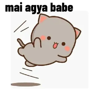 🤗 mai agya babe 猫, かわいい, 漫画, 桃猫, 挨拶, 動物, アニメ whatsapp sticker