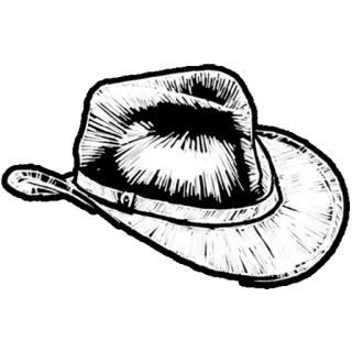 🎩 mũ, mũ cao bồi, miền tây, mũ nón, phụ kiện, thời trang, hình vẽ, hình minh họa telegram sticker