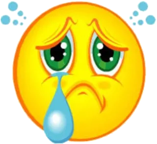 😥 emoji, sad, crying, yellow, face, expression, tear whatsapp sticker
