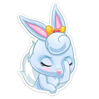 😔 coelho, dedo do meio, gesto, fofo, adesivo telegram sticker