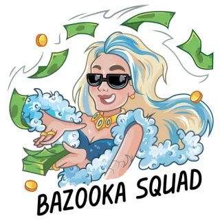 🤑 BAZOOKA SQUAD деньги, богатство, роскошь, успех, мультфильм, банда telegram sticker
