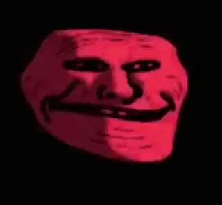 👍 Trollface Meme, Internet, Troll, Mặt, Đỏ telegram sticker