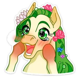 🤩 Poney, Dessin animé, Animal, Mignon, Sticker telegram sticker