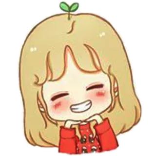 😇 милый, аниме, девочка, мультфильм, наклейка, росток, чиби telegram sticker