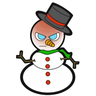 😡 Снеговик, Зима, Злой, Мультфильм, Праздник, Снег, Шапка telegram sticker