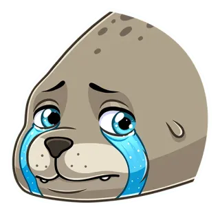 😭 foca, triste, piangere, emoji, cartone animato, animale telegram sticker