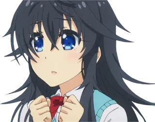 🥺 Anime, Menina, Bonita, Retrato, Uniforme escolar, Desenho animado telegram sticker