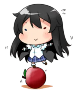 🍎 chibi, apple, cute, anime, manga, character telegram sticker