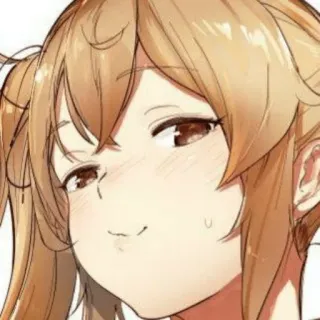 😏 애니메이션, 소녀, 능글, 표정, 만화, 귀여운, 밈 telegram sticker