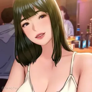 😁 femme, anime, illustration, sourire, cheveux telegram sticker