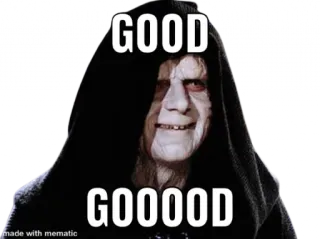 😈 Emperor Palpatine Star Wars GOOD GOOOOD star wars, imperatore, palpatine, lato oscuro, male telegram sticker
