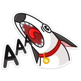 😲 AAA собака, мультик, животное, стикер, лает, восклицание whatsapp sticker