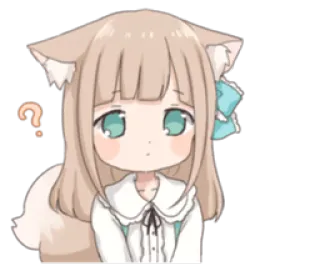 🤔 Anime, Ponto de interrogação, Confuso/a, Kawaii, Fofo/a, Garota, Adesivo whatsapp sticker