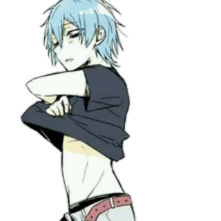 😏 Anime, Manga, Jongen, Shirtloos, Illustratie telegram sticker