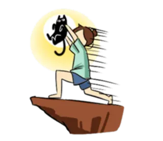 😈 Yoga, Chat, Lune, Exercice, Équilibre, Méditation, Dessin animé whatsapp sticker