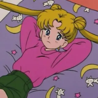 🌙 Sailor Moon anime, cartoon, Sailor Moon, meisje, schattig, personage telegram sticker
