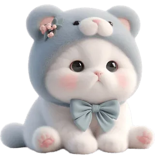 🙁 猫, 小猫, 可爱, 动物, 宠物, 卡哇伊, 卡通 telegram sticker
