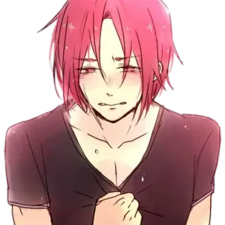 💔 Anime, Mangá, Triste, Chorando, Cabelo rosa, Desenho animado whatsapp sticker