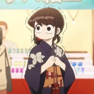 💈 Komi Shouko Komi Can't Communicate аниме, Коми не может общаться, Коми Сёко, милый, нервный telegram sticker