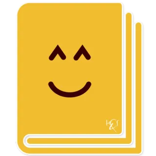📔 libro, feliz, amarillo, kawaii, lindo, cuaderno, educación telegram sticker