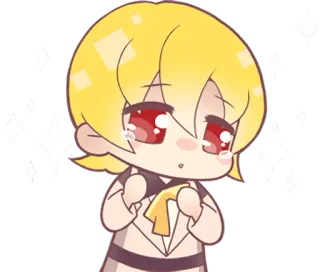 😥 Anime, Manga, Chibi, Carino, Lacrime, Pianto, Emozionale, Scintillante, Kawaii telegram sticker