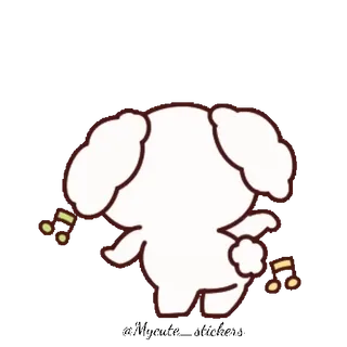 🐶 dog, music, dancing, cute, animal whatsapp sticker