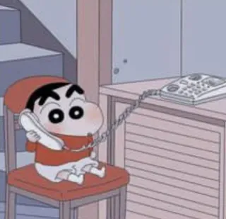 ☎️ Shin-chan Nohara Crayon Shin-chan การ์ตูน, อนิเมะ, โทรศัพท์, เด็กทารก, เด็ก telegram sticker