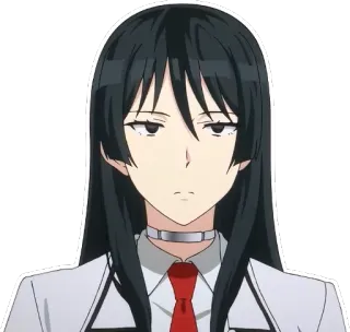 😔 anime, girl, school uniform, character whatsapp sticker