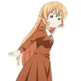 😍 Anime, Mädchen, geschockt, blond, lange Haare telegram sticker