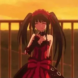 🤗 Kurumi Tokisaki Date A Live อนิเมะ, ผู้หญิง, ตัวละคร, Date A Live, Kurumi Tokisaki whatsapp sticker
