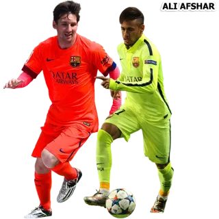 ⚽ ALI AFSHAR sepak bola, sepak bola, olahraga, Messi, Neymar telegram sticker