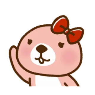 🐧 可愛い, マンガ, クマ, リボン, カワイイ, ステッカー telegram sticker