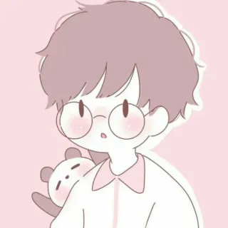 😐 น่ารัก, เด็กผู้ชาย, คาวาอิ, สีพาสเทล, การ์ตูน telegram sticker