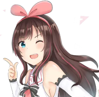😉 Kizuna AI Anime, Youtuber Virtual, Kizuna Ai, Vtuber, Fofo, Kawaii, Piscadela whatsapp sticker