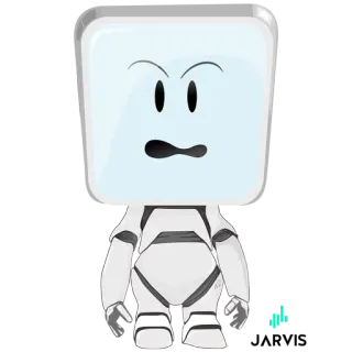 😡 Figur, Würfel, Cartoon, Roboter, Illustration, Sticker whatsapp sticker