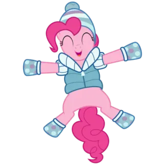 💠 Pinkie Pie Мультфильм, Пони, Дружба, Зима, Счастливый, My Little Pony telegram sticker